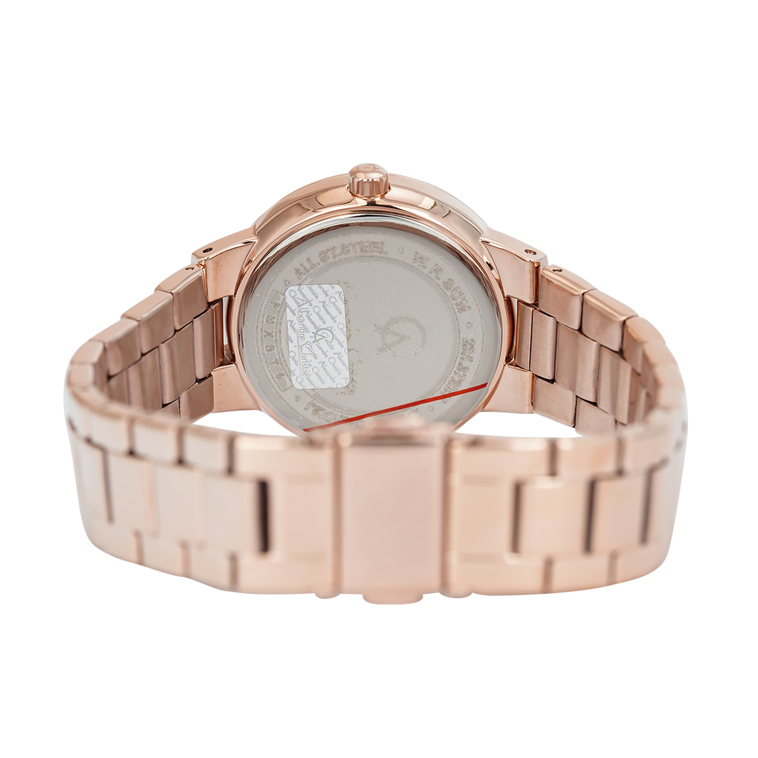 Jam Tangan Alexandre Christie Passion AC 2A63 BFBRGRG Women Rose Gold Dial Rose Gold Stainless Steel Strap
