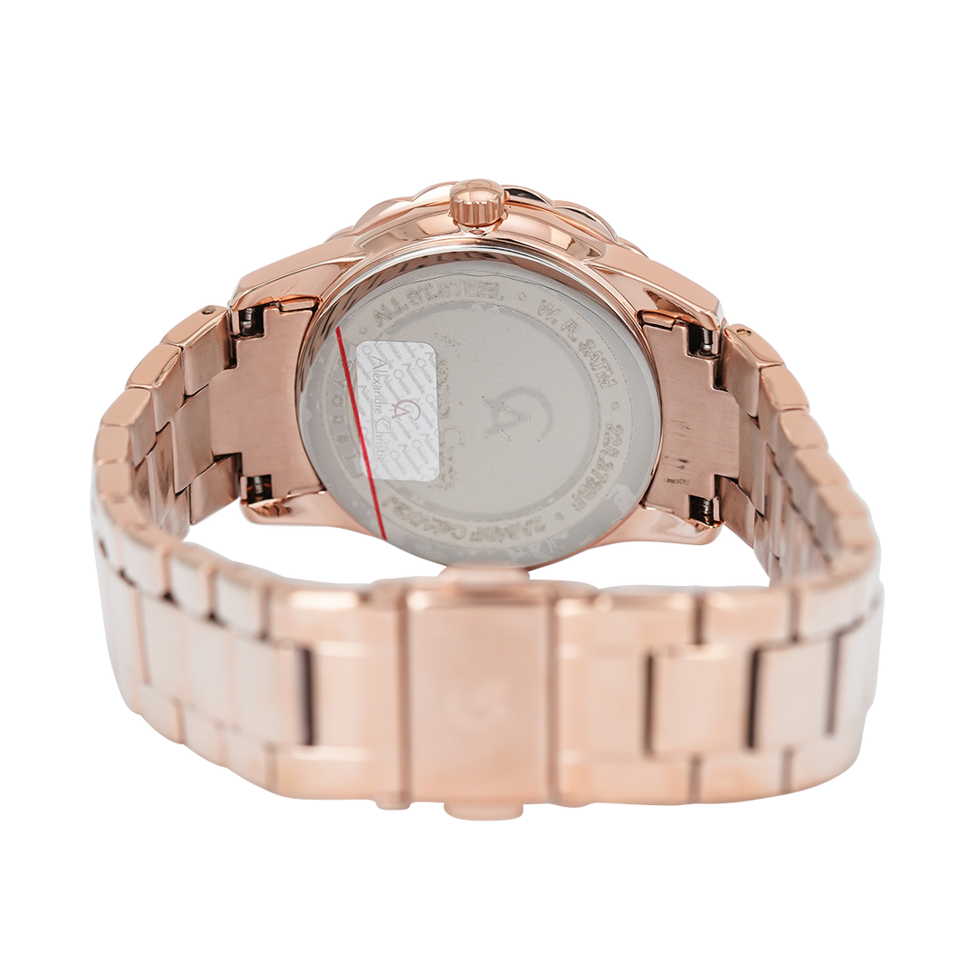 Jam Tangan Alexandre Christie Passion AC 2A64 BFBRGBO Women Brown Dial Rose Gold Stainless Steel Strap