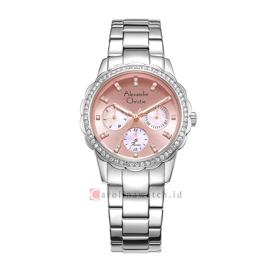 Jam Tangan Alexandre Christie Passion AC 2A64 BFBSSPNRG Women Rose Gold Dial Stainless Steel Strap