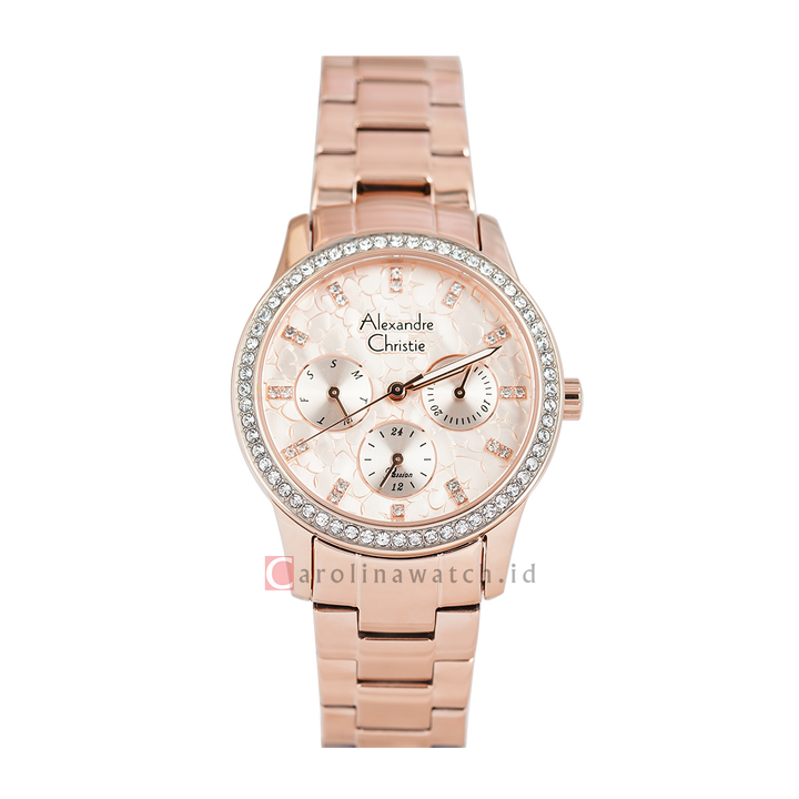 Jam Tangan Alexandre Christie Passion AC 2A65 BFBRGRG Women Rose Gold Dial Rose Gold Stainless Steel Strap