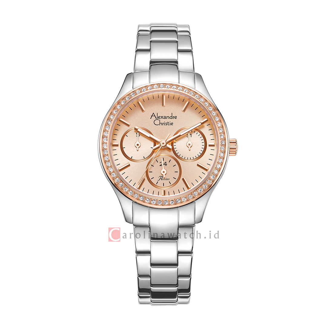 Jam Tangan Alexandre Christie Passion AC 2A66 BFBTRRG Women Rose Gold Dial Stainless Steel Strap