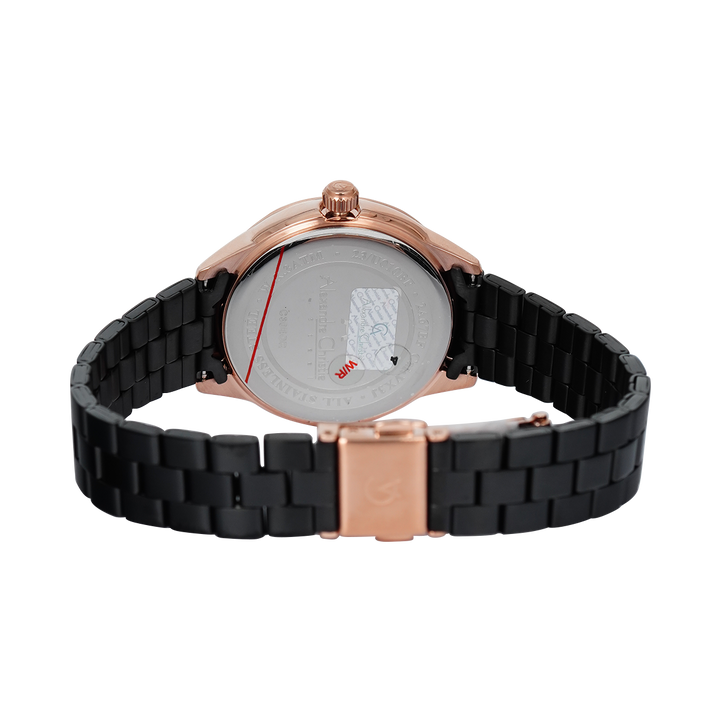 Jam Tangan Alexandre Christie Classic AC 2A67 BFBBRBA Women Dual Tone Dial Black Stainless Steel Strap