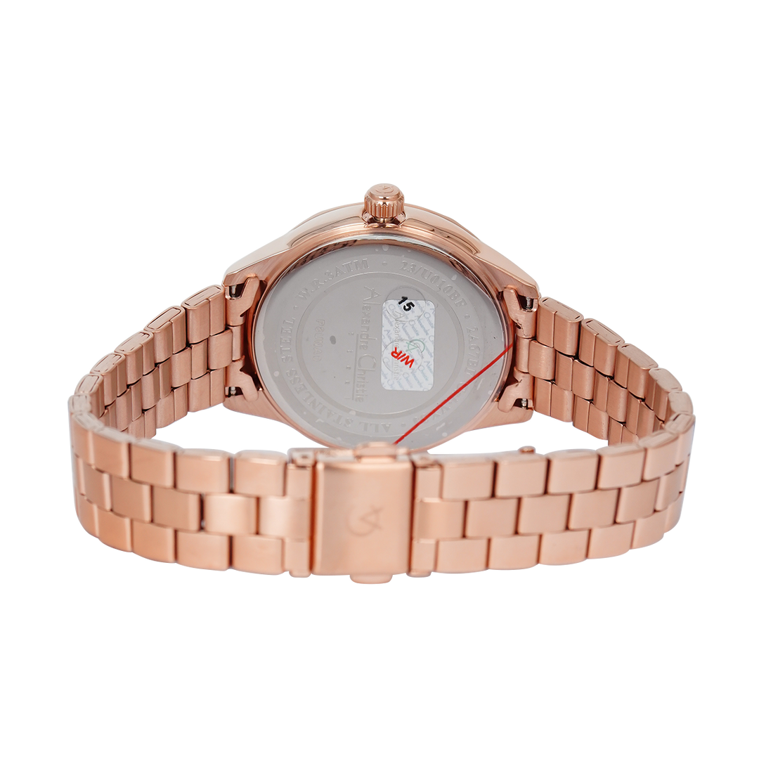 Jam Tangan Alexandre Christie AC 2A67 BFBRGLN Women Rose Gold Dial Rose Gold Stainless Steel Strap