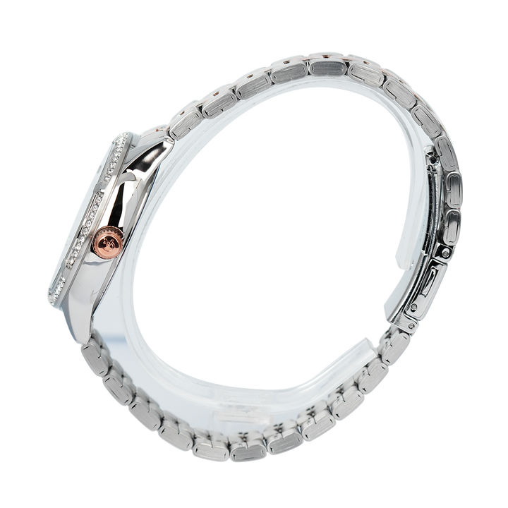 Jam Tangan Alexandre Christie AC 2A67 BFBTRSL Women Dual Tone Dial Dual Tone Stainless Steel Strap