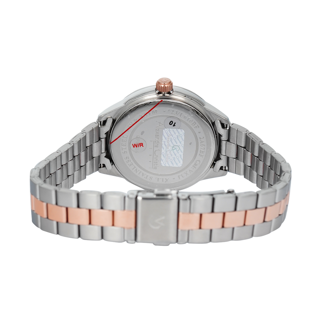 Jam Tangan Alexandre Christie AC 2A67 BFBTRSL Women Dual Tone Dial Dual Tone Stainless Steel Strap