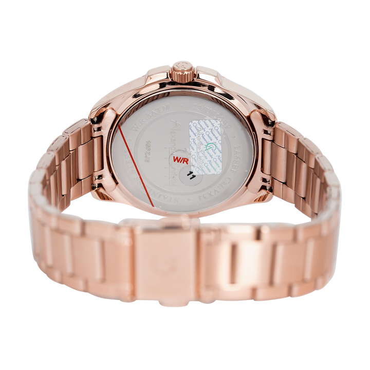 Jam Tangan Alexandre Christie Classic AC 2A68 BFBRGGR Women Grey Dial Rose Gold Stainless Steel Strap