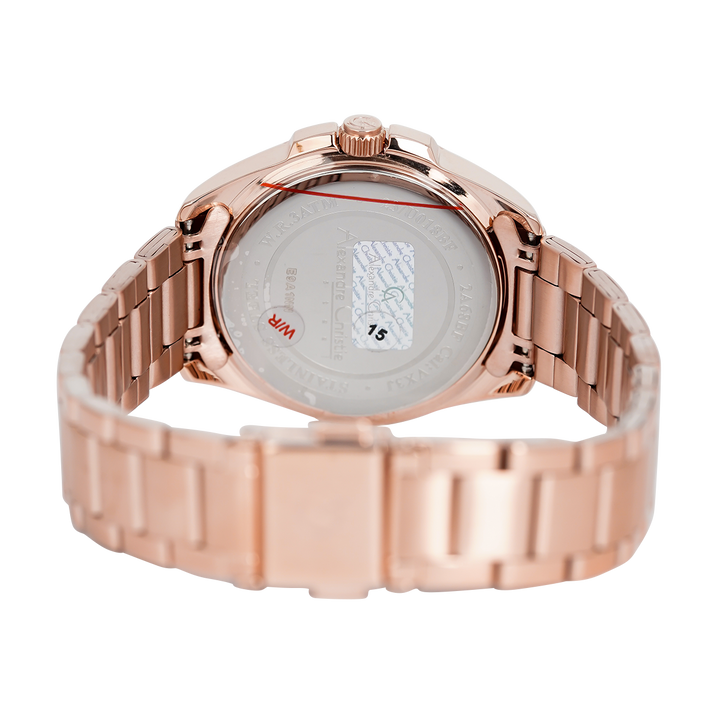 Jam Tangan Alexandre Christie Classic AC 2A68 BFBRGPU Women Purple Dial Rose Gold Stainless Steel Strap