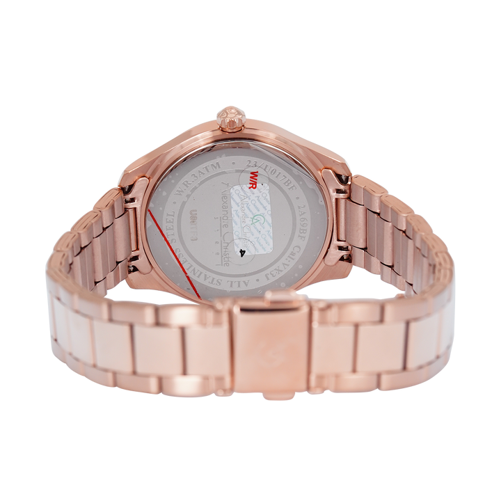 Jam Tangan Alexandre Christie Multifunction AC 2A69 BFBRGLN Women Light Rose Gold Dial Rose Gold Stainless Steel Strap