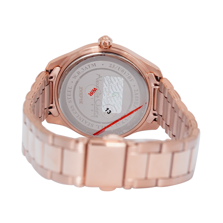 Jam Tangan Alexandre Christie Multifunction AC 2A69 BFBRGSL Women Silver Dial Rose Gold Stainless Steel Strap