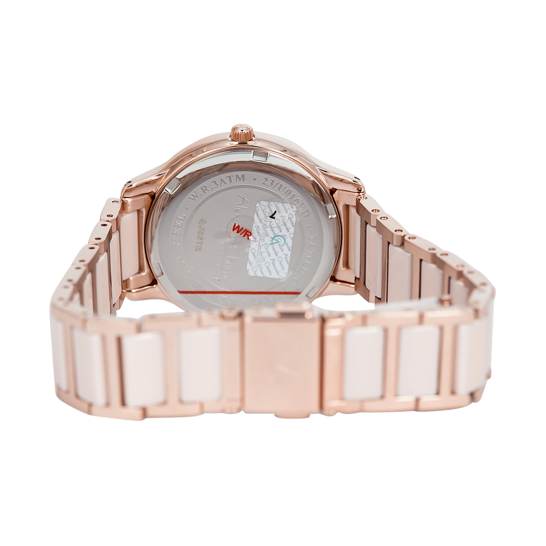 Jam Tangan Alexandre Christie Passion AC 2A71 LDBRGPN Women Pink Dial Dual Tone Stainless Steel with Ceramic Strap