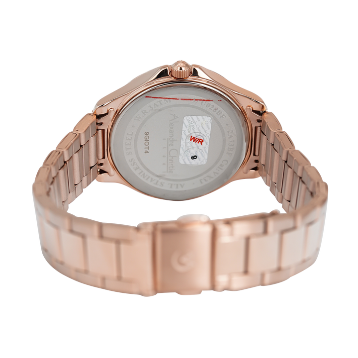 Jam Tangan Alexandre Christie Multifunction AC 2A73 BFBRGLN Women Dual Tone Dial Rose Gold Stainless Steel Strap