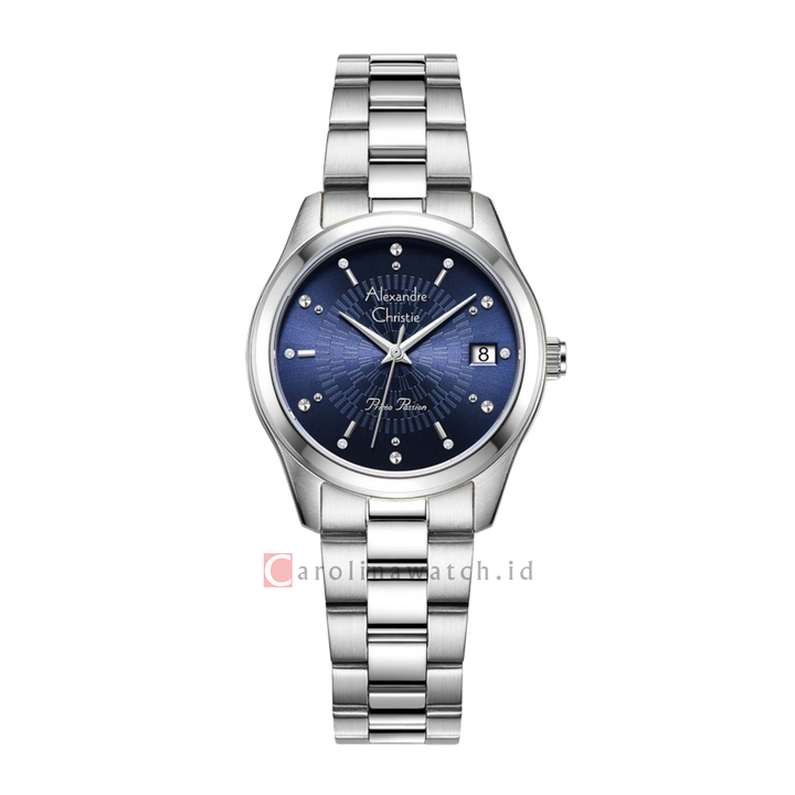 Jam Tangan Alexandre Christie Primo Passion AC 2A75 LDBSSBU Women Blue Dial Stainless Steel Strap