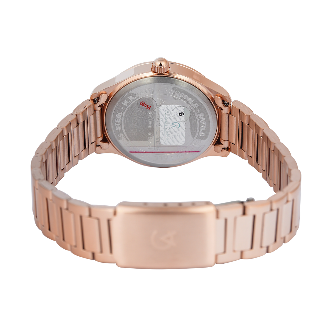 Jam Tangan Alexandre Christie Primo Passion AC 2A77 LDBRGSL Women Silver Dial Rose Gold Stainless Steel Strap