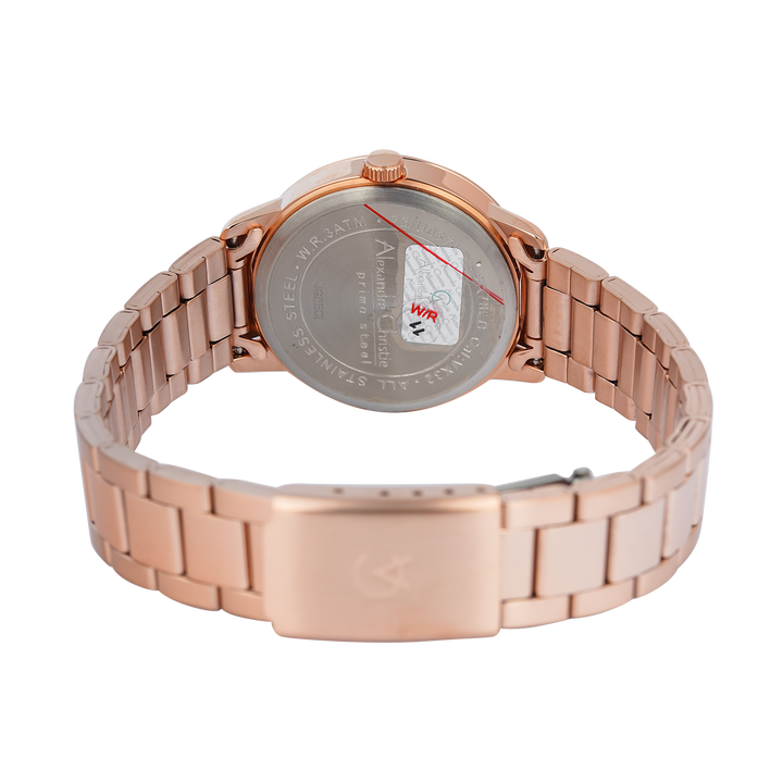 Jam Tangan Alexandre Christie Primo Passion AC 2A78 LDBRGSL Women Silver Dial Rose Gold Stainless Steel Strap