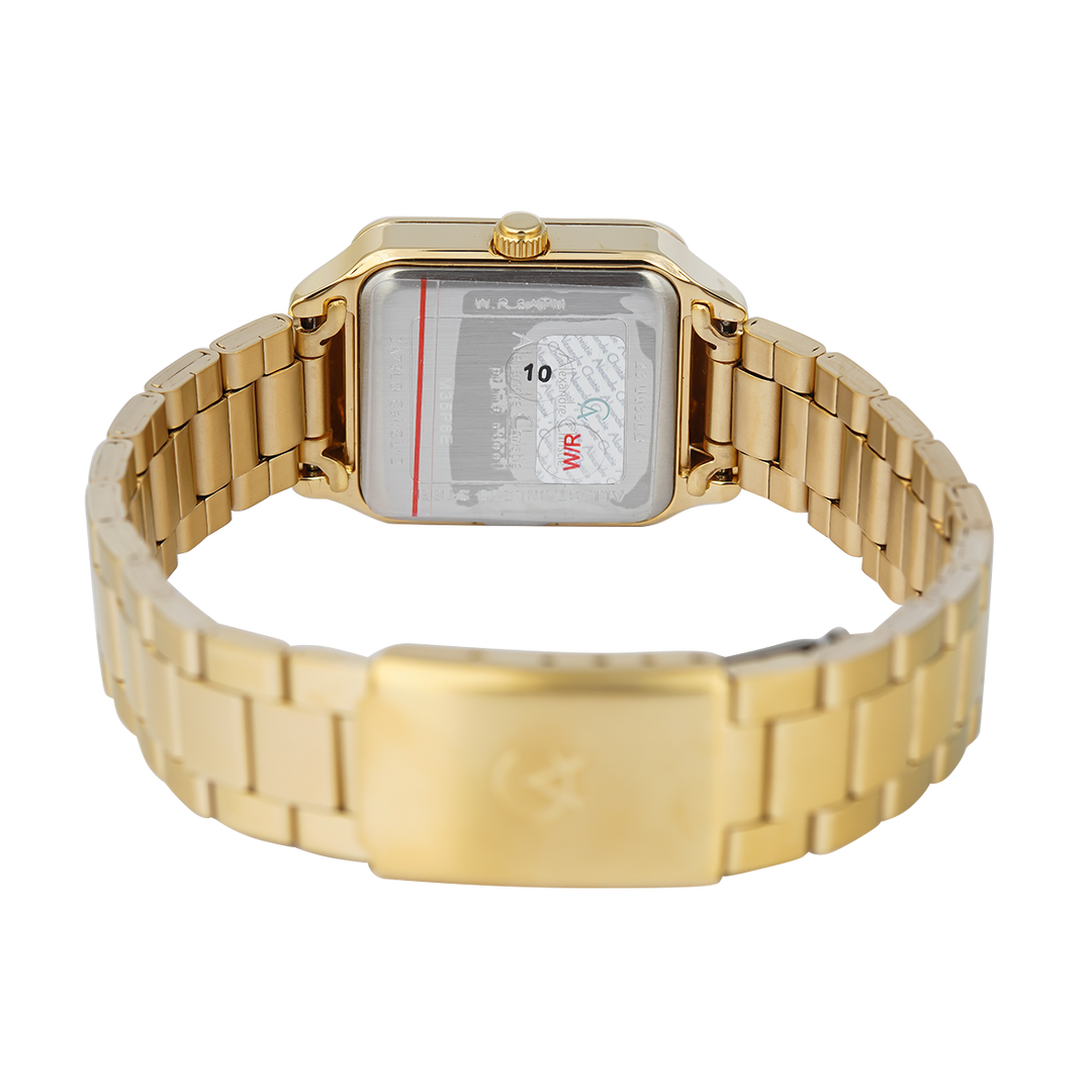 Jam Tangan Alexandre Christie Primo Passion AC 2A79 LDBGPIV Women Champagne Dial Gold Stainless Steel Strap