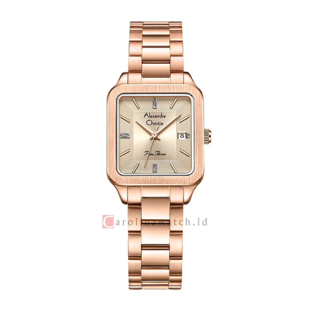 Jam Tangan Alexandre Christie Primo Passion AC 2A79 LDBRGLN Women Rose Gold Dial Rose Gold Stainless Steel Strap