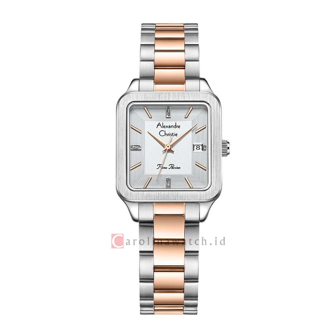 Jam Tangan Alexandre Christie Primo Passion AC 2A79 LDBTRSL Women Silver Dial Dual Tone Stainless Steel Strap