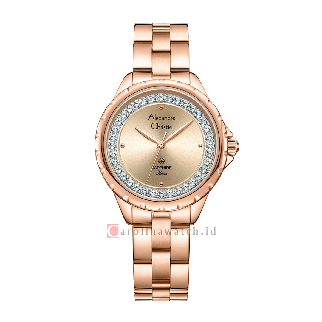 Jam Tangan Alexandre Christie Passion AC 2A81 LHBRGLN Women Rose Gold Dial Rose Gold Stainless Steel Strap