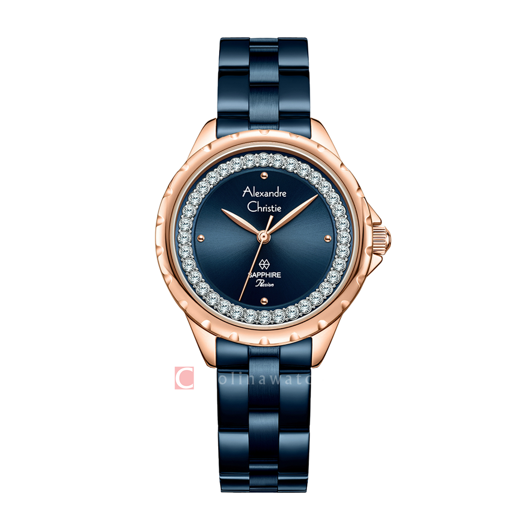 Jam Tangan Alexandre Christie Passion AC 2A81 LHBURBU Women Shappire  Blue Dial Blue Stainless Steel Strap