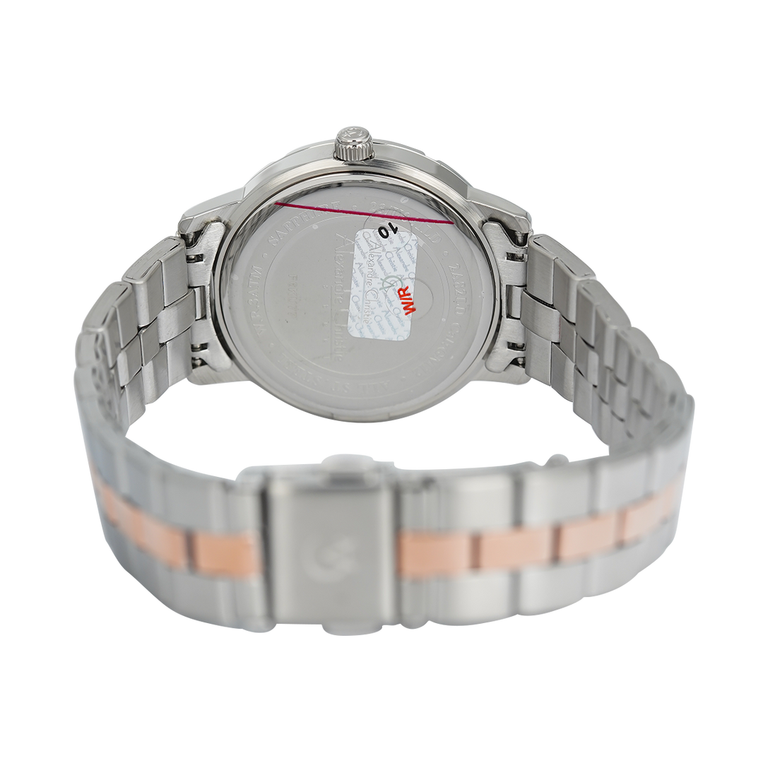 Jam Tangan Alexandre Christie Passion AC 2A82 LDBTRSL Women Silver Motif Dial Dual Tone Stainless Steel Strap