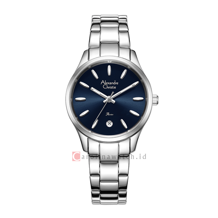 Jam Tangan Alexandre Christie Passion AC 2A84 LDBSSBU Women Blue Navy Dial Stainless Steel Strap