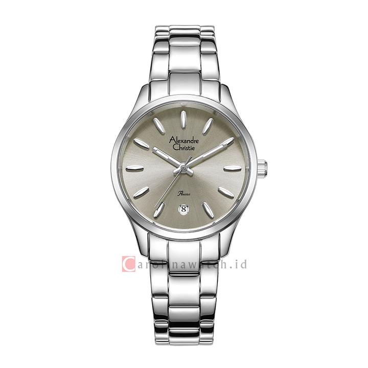 Jam Tangan Alexandre Christie Passion AC 2A84 LDBSSLO Women Light Grey Dial Stainless Steel Strap