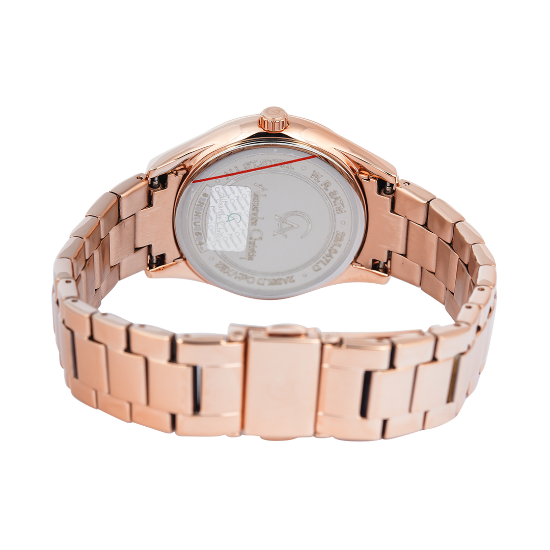 Jam Tangan Alexandre Christie Passion AC 2A86 LDBRGMS Women White MOP Dial Rose Gold Stainless Steel Strap