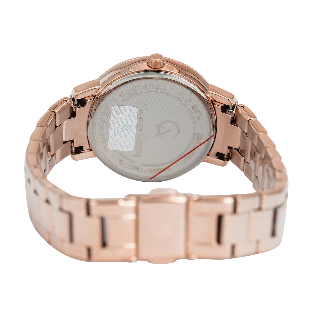 Jam Tangan Alexandre Christie Passion AC 2A88 BFBRGGR Women Grey Dial Rose Gold Stainless Steel Strap