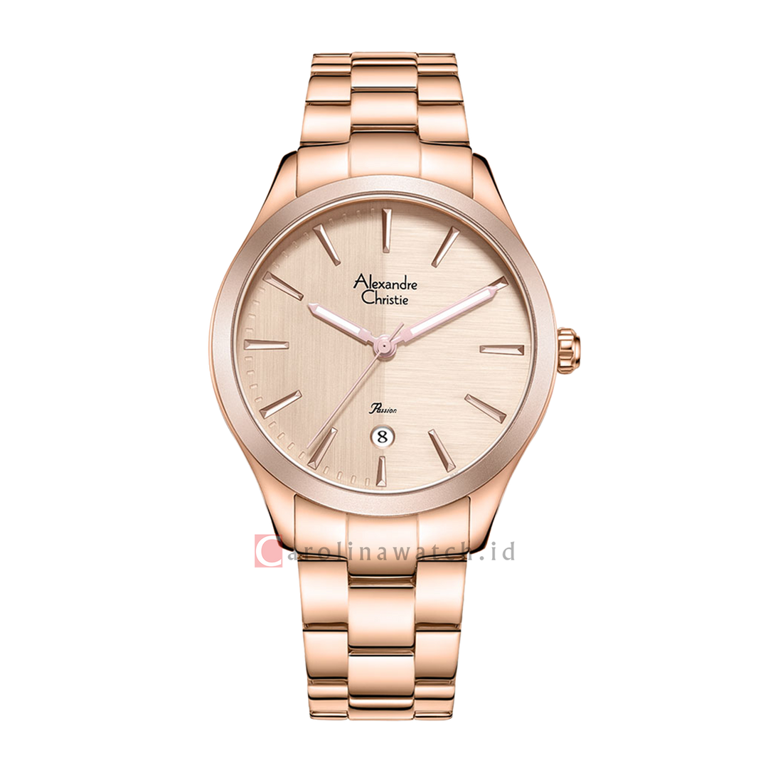 Jam Tangan Alexandre Christie Passion AC 2A90 LDBRGPN Women Light Rose Gold Dial Rose Gold Stainless Steel Strap