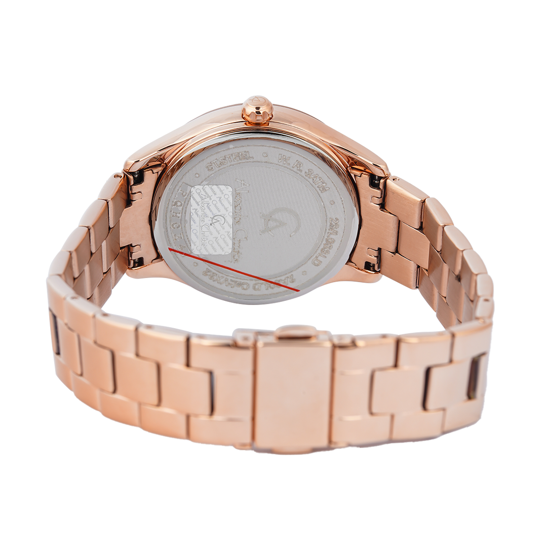 Jam Tangan Alexandre Christie Passion AC 2A90 LDBRGRG Women Rose Gold Dial Rose Gold Stainless Steel Strap