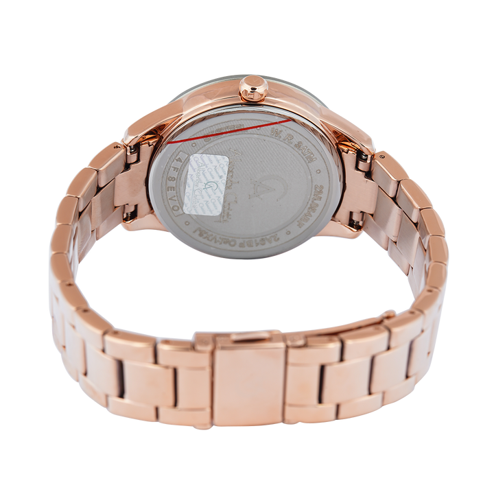 Jam Tangan Alexandre Christie Passion AC 2A91 BFBRGLG Dawn Women Light Grey Glitter Dial Rose Gold Stainless Steel Strap