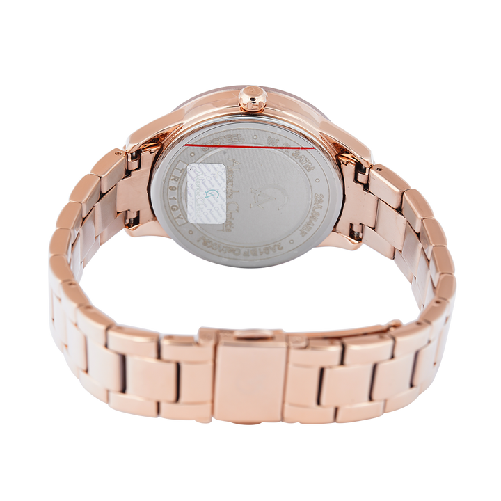 Jam Tangan Alexandre Christie Passion AC 2A91 BFBRGPN Dawn Women Pink Glitter Dial Rose Gold Stainless Steel Strap