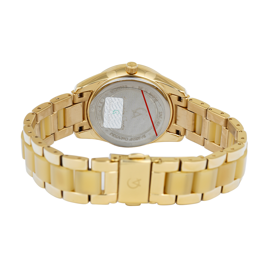 Jam Tangan Alexandre Christie Passion AC 2A92 BFBGPOR Women Gold Dial Gold Stainless Steel Strap