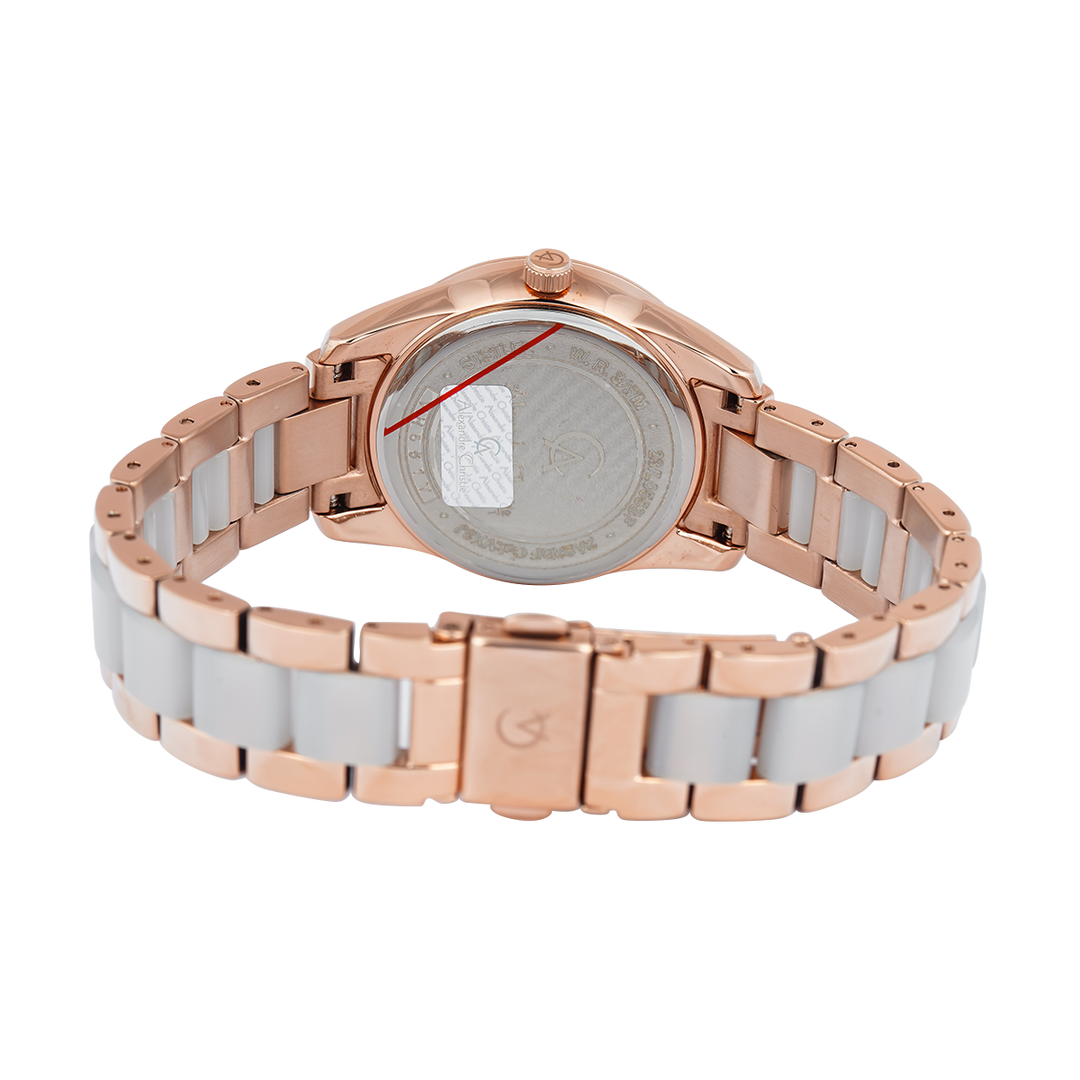 Jam Tangan Alexandre Christie Passion AC 2A92 BFBRGSL Women Silver Dial Dual Tone Stainless Steel Strap