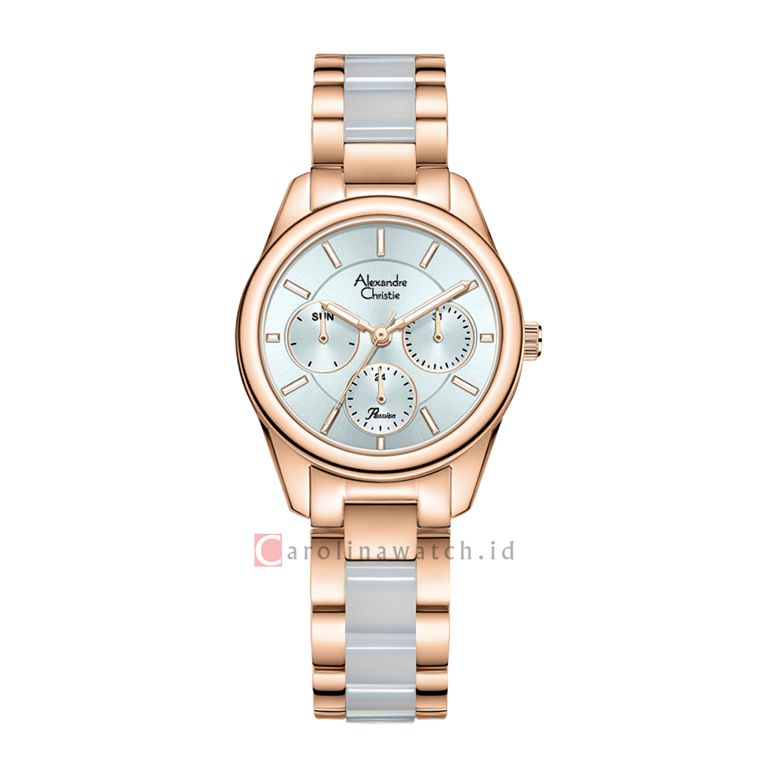 Jam Tangan Alexandre Christie Passion AC 2A92 BFBRGSL Women Silver Dial Dual Tone Stainless Steel Strap