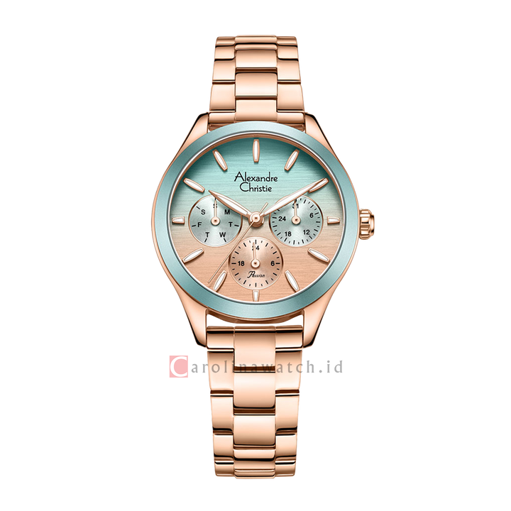 Jam Tangan Alexandre Christie Passion AC 2A93 BFBRGLBRG Women Dual Tone Dial Rose Gold Stainless Steel Strap