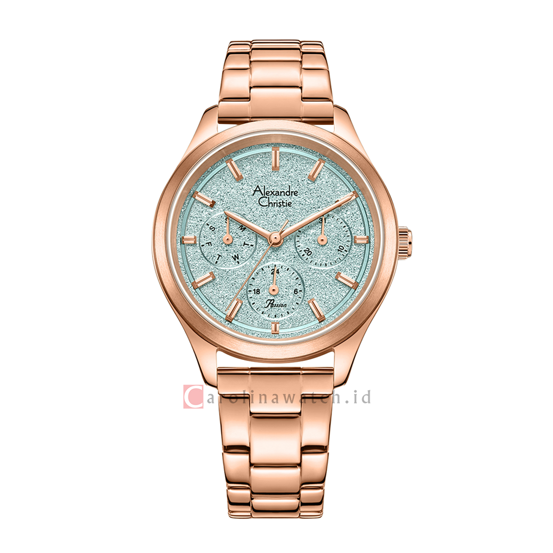 Jam Tangan Alexandre Christie Passion AC 2A93 BFBRGLB Women Analog Dial Rose Gold Stainless Steel Strap