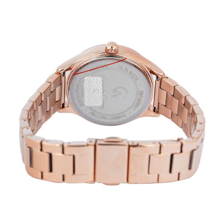 Jam Tangan Alexandre Christie Passion AC 2A93 BFBRGPNRG Women Pink Dial Rose Gold Stainless Steel Strap