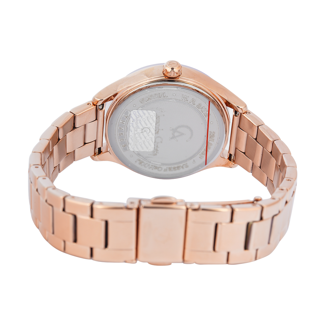 Jam Tangan Alexandre Christie Multifunction AC 2A93 BFBRGRGPU Women Rose Gold Dial Rose Gold Stainless Steel Strap