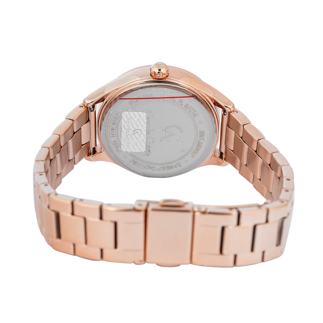 Jam Tangan Alexandre Christie Passion AC 2A93 BFBRGSLPN Women Silver Dial Rose Gold Stainless Steel Strap