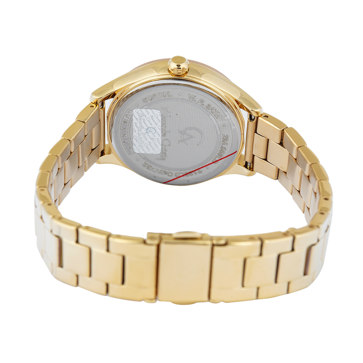 Jam Tangan Alexandre Christie Passion AC 2A93 LDBGPIV Dawn Women Gold Glitter Dial Gold Stainless Steel Strap