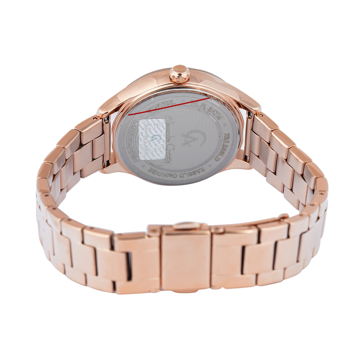 Jam Tangan Alexandre Christie Passion AC 2A93 LDBRGLG Dawn Women Light Grey Glitter Dial Rose Gold Stainless Steel Strap