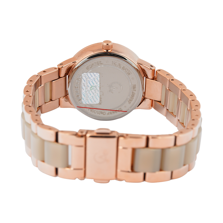 Jam Tangan Alexandre Christie Passion AC 2A94 BFBRGGR Women Grey Dial Dual Tone Stainless Steel with Ceramic Strap