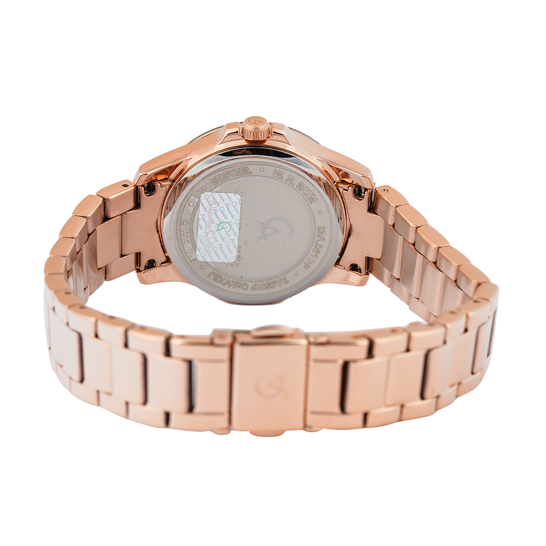 Jam Tangan Alexandre Christie Passion AC 2A95 BFBRGGR Women Grey Dial Rose Gold Stainless Steel Strap