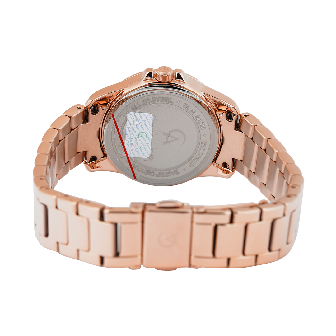 Jam Tangan Alexandre Christie Passion AC 2A97 BFBRGGR Women Grey Dial Rose Gold Stainless Steel Strap