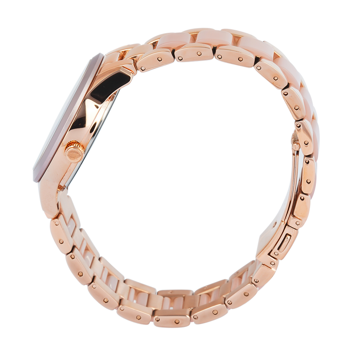 Jam Tangan Alexandre Christie Passion AC 2B01 BFBRGPNDR Women Pink Dial Dual Tone Stainless Steel Strap