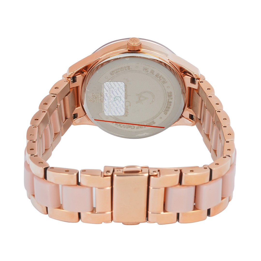 Jam Tangan Alexandre Christie Passion AC 2B01 BFBRGPNDR Women Pink Dial Dual Tone Stainless Steel Strap