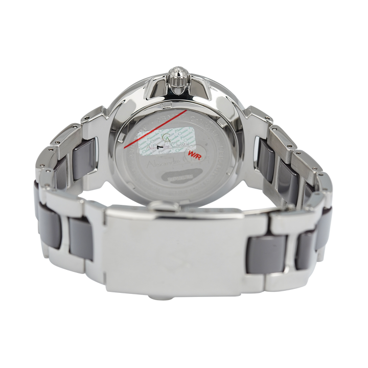 Jam Tangan Alexandre Christie Multifunction AC 2B02 BFBSSGR Women Grey Dial Dual Tone St. Steel With Ceramic Strap