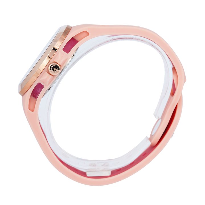 Jam Tangan Alexandre Christie Multifunction Love Series AC 2B04 BFRRGPN Women Light Pink Pattern Dial Pink Rubber Strap