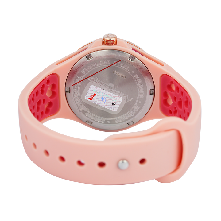 Jam Tangan Alexandre Christie Multifunction Love Series AC 2B04 BFRRGPN Women Light Pink Pattern Dial Pink Rubber Strap